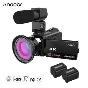 Andoer 4K 1080P 48MP WiFi Digital Video Camera Camcorder Recorder