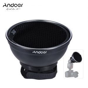 Andoer 5.9" (15cm) Silver Beauty Dish Diffuser w/ 30 Degree Honeycomb for Neewer Canon Nikon Yongnuo Godox Meike Vivitar Photography On-camera Flash Speedlite Speedlight