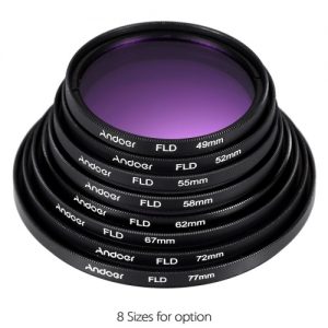 Andoer 58mm Lens Filter Kit UV+CPL+FLD+ND(ND2 ND4 ND8) with Carry Pouch / Lens Cap / Lens Cap Holder / Tulip & Rubber Lens Hoods / Cleaning Cloth