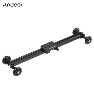 Andoer 60cm/23.6" 4 Wheels Soundless Aluminum Alloy Video Rail Track Slider Table Dolly Car Stabilizer Max. Load 6kg/13.2Lbs for Canon Nikon Sony DSLR Camera Camcorder DV