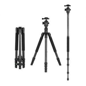 Andoer 64inch Lightweight Travel Carbon Fiber Tripod Monopod with Ball Head Carry Bag for Digital DSLR Video Camera Camcorder