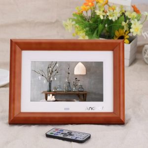 Andoer 7" Desktop Wood LCD Digital Photo Frame MP3 MP4 Music Player Movie Player E-book Calendar Clock with Remote Controller Christmas Gift