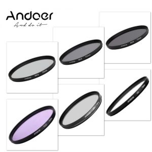 Andoer 72mm UV+CPL+FLD+ND(ND2 ND4 ND8) Photography Filter Kit Set Ultraviolet Circular-Polarizing Fluorescent Neutral Density Filter for Nikon Canon Sony Pentax DSLRs