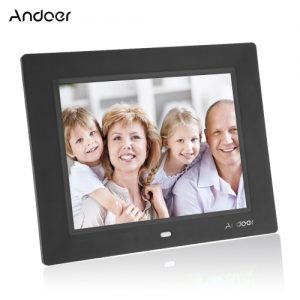 Andoer 8'' Ultrathin HD TFT-LCD Digital Photo Frame Alarm Clock MP3 MP4 Movie Player with Remote Desktop