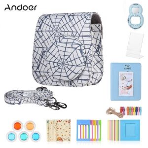 Andoer 8 in 1 Accessories Bundle for Fujifilm Instax Mini 9/8/8+/8s with Camera Case/Selfie Mirror/Filter/Album/Photo Frame/Sticker