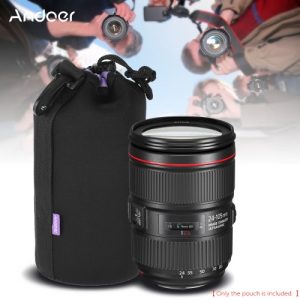 Andoer 8.3 * 3.9" (21.2 * 10cm) Large Size Shockproof Water-resistant DSLR Lens Pouch Extra Thick Soft Protective Bag Case Protector for or Canon Nikon Sony Tamron Lens