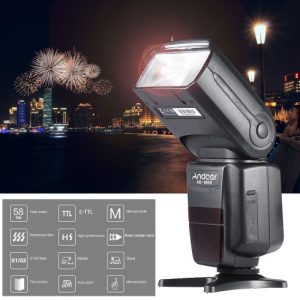 Andoer AD-980II E-TTL HSS 1/8000s Master Slave GN58 Flash Speedlite for Canon 5D Mark III/5D Mark II/6D/5D/7D/60D/50D/40D/30D/700D/100D/650D/600D/550D/500D/450D DSLR Camera