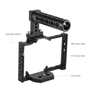 Andoer Aluminum Alloy Camera Cage + Top Handle Kit Video Film Movie Making Stabilizer System for Panasonic GH5 Camera