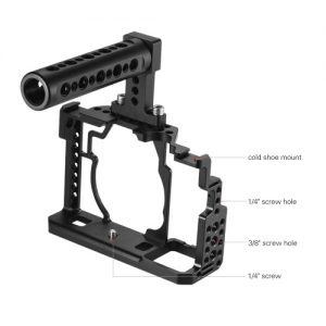 Andoer Aluminum Alloy Camera Cage Video Film Movie Making Stabilizer with Cold Shoe Mount for Sony A7/ A7R/ A7S Camera