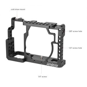 Andoer Aluminum Alloy Camera Cage Video Film Movie Making Stabilizer with Cold Shoe Mount for Sony A7/ A7R/ A7S Camera