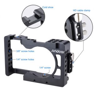 Andoer Aluminum Alloy Camera Cage for Sony A6500 ILDC Camera