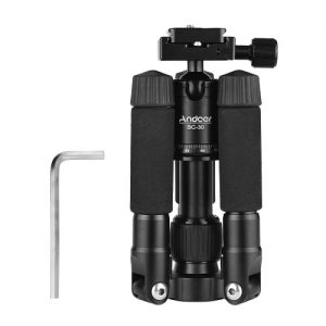 Andoer BC-30 Mini Tabletop Tripod Stand with Ball Head 1/4" Quick Release Plate 5 Section Aluminum Alloy Max. Load 5kg/11Lbs for Canon Nikon Sony A7 DSLR Camera Smartphone DV