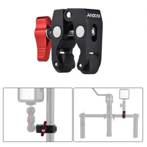 Andoer Crab Pliers Clip Super Clamp with 1/4" & 3/8" Screw Hole for DSLR Rig LCD Monitor Studio Light Camera Magic Arm Photo Studio Accessory