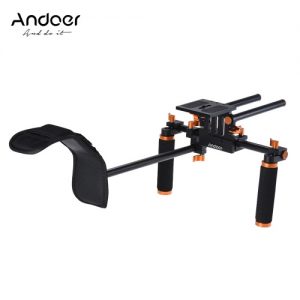 Andoer DSLR Camera Camcorder Shoulder Rig Handheld Stabilizer Movie Film Making System with 15mm Rail Rod for Canon Nikon D6300 D6000 Sony A7 to Mount Matte Box Follow Focus