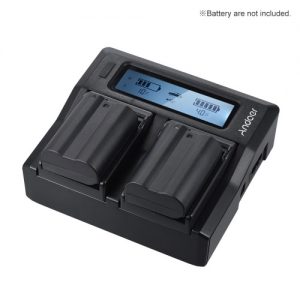 Andoer EN-EL15 Dual Channel Digital Camera Battery Charger w/ LCD Display for Nikon D500 D610 D7000 D7100 D750 D800 D810 D7200