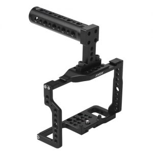 Andoer G85 Aluminum Alloy Camera Cage with Many 1/4" and 3/8" Mounting Holes 2 Cold Shoe Socket for Panasonic G85/G80 ILDC Camera to Mount Microphone Monitor Video Light Tripod