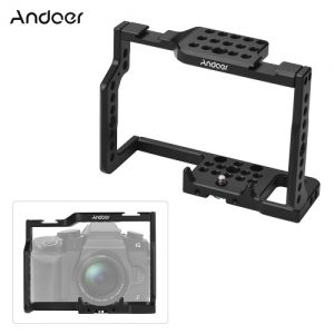 Andoer G85 Aluminum Alloy Camera Cage with Many 1/4" and 3/8" Mounting Holes 2 Cold Shoe Socket for Panasonic G85/G80 ILDC Camera to Mount Microphone Monitor Video Light Tripod