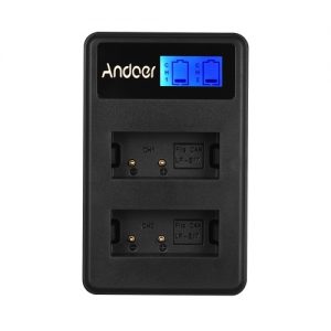 Andoer LCD2-LPE17 Compact Dual Channel LCD Camera Battery Charger USB Input LCD Display for Canon LP-E17 Camera Battery for Canon EOS M3 M5 M6 77D 800D 750D 760D 200D