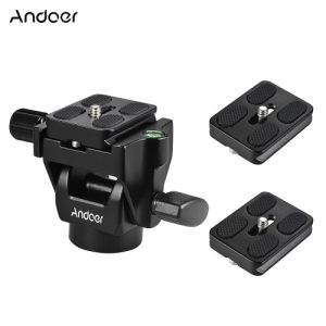 Andoer M-12 Monopod Tilt Head Panoramic Head Telephoto Bird Watching with 2pcs Quick Release Plate