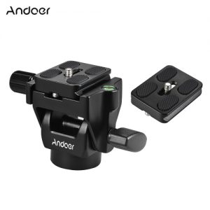 Andoer M-12 Monopod Tilt Head Panoramic Head Telephoto Bird Watching with 2pcs Quick Release Plate