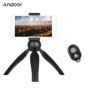 Andoer Mini Tabletop Tripod Phone Holder Remote Controller