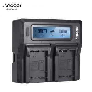 Andoer NP-FW50 NPFW50 Dual Channel Digital Camera Battery Charger w/ LCD Display for Sony a7 a7R a7sII a7II a6500 A6300 a7RII NEX Series