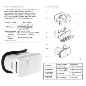 Andoer Portable 3D VR Glasses Virtual Reality VR Head Mount With Headband VR For All 3.5"~6.0" Smartphone For iPhone 6 6Plus Samsung S6 S5 Note 4 3 HTC LG