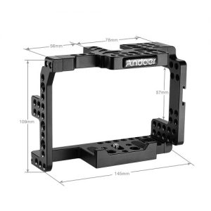 Andoer Protective Video Camera Cage Stabilizer Protector w/ Top Handle/ 15mm Rod Rail/ Baseplate for Sony A7II A7RII A7SII ILDC Mirrorless Camcorder