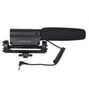 Andoer Recording Condenser Microphone + Large Size Furry Wind Muff