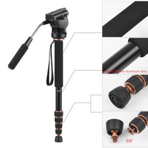 Andoer TP-188 160cm/63" Extendable Aluminum Alloy Monopod Unipod w/ Fluid Head Max. Load 8kg for Canon Nikon Sony DSLR Camera