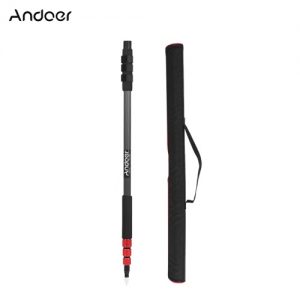 Andoer TP-3000C Portable Carbon Fiber 4-Section Max Length 300cm Handheld Sound Recording Grip Flash Light Support Pole Microphone Holder