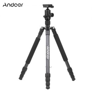 Andoer TP-666C Professional Carbon Fiber Tripod Kit 4 Sections Camera Tripod with AD-10 Ball Head Max. Height 163cm Load Capacity 6kg