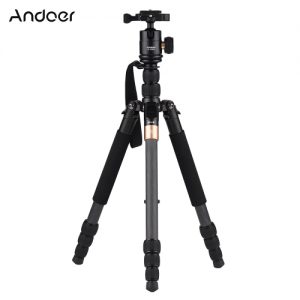 Andoer TP-668SC Portable Carbon Fiber Tripod Photography Travel Tripod