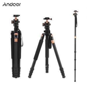 Andoer TP-968 160cm/63" Aluminum Alloy Tripod Monopod Unipod w/ 3-way Ballhead Max. Load 15kg for Cannon Nikon Sony Camera