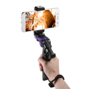 Andoer Universal Mini Phone Tripod Stand Handheld Grip Stabilizer with Adjustable Smartphone Clip Holder Bracket for iPhone 7 Plus/7/6/6 Plus/6s for Samsung Galaxy S7/S6