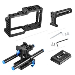 Andoer Video Camera Cage Stabilizer Protector for BMPCC Camera to Mount Microphone Monitor Tripod LED Light Photographic Accessories