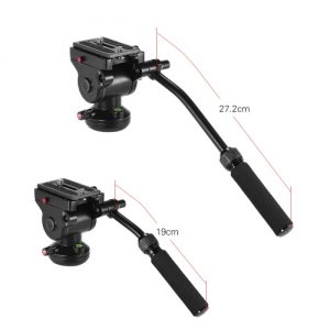 Andoer Video Camera Tripod Action Fluid Drag Pan Head Hydraulic Panoramic Photographic Head for Canon Nikon Sony DSLR Camera Camcorder Shooting Filming