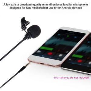 Aputure A.lav ez Portable Broadcast Quality Omnidirectional Lavalier Condenser Microphone with Wind Shield for ios Android Smartphone Tablet Devices