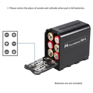 BB-6 6pcs AA Battery Pack Case Battery Holder Power as NP-F Series Battery for LED Video Light Panel / Monitor