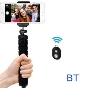 BT Remote Control Mini Flexible Sponge Octopus Tripod