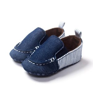 Baby Canvas Denim Slip On Cowboy Pre-Walking Flat Shoes For 0-24M