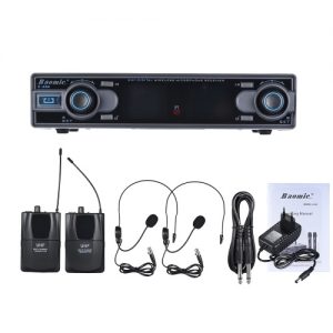 Baomic D-332 Professional Dual Channel UHF Digital Wireless Headset Microphone System