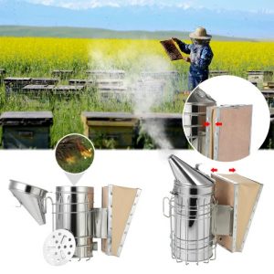 Beekeepers Tool New Stainless Steel Bee Hive Smoker with Heat Shield Protection Beekeeping Equipment