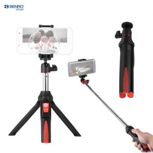 Benro MK10 Handheld Extendable Mini Tripod Selfie Stick with BT Remote Control Shutter for IOS iPhone 5s/6s/6s Plus & Android Smartphone Cellphone for Gopro