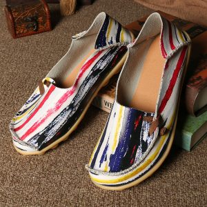 Big Size Colorful Pattern Slip On Lazy Soft Sole Comfortable Casual Flat Shoes