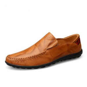 Big Size Men Genuine Leather Comfortable Slip On Business Casual Shoes