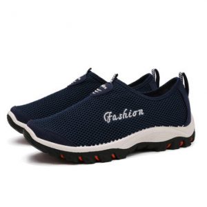 Big Size Men Mesh Breathable Light Slip On Flat Sport Shoes