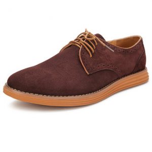 Big Size Men Suede Pure Color Lace Up Flat Casual Oxford Shoes