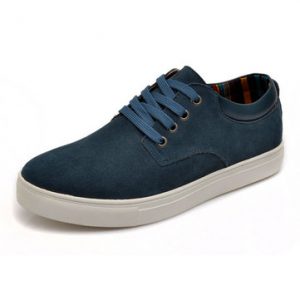 Big Size Men Suede Pure Color Lace Up Flat Casual Shoes