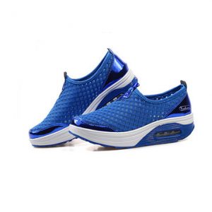 Big Size Mesh Breathable Rocker Sole Platform Sport Shoes